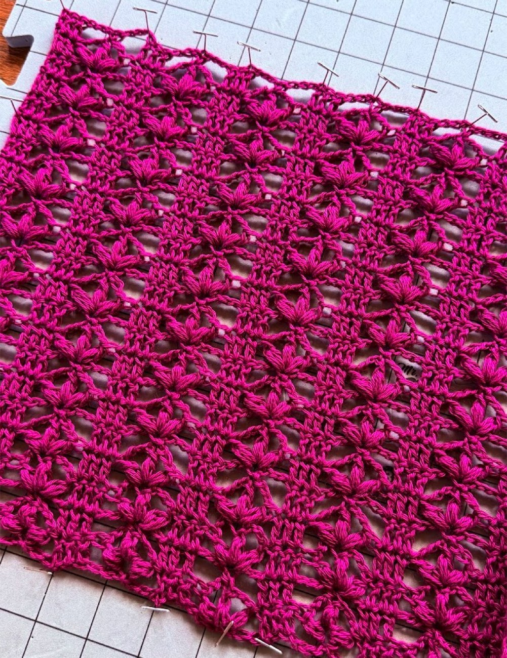 The lace body panel blocked out flat